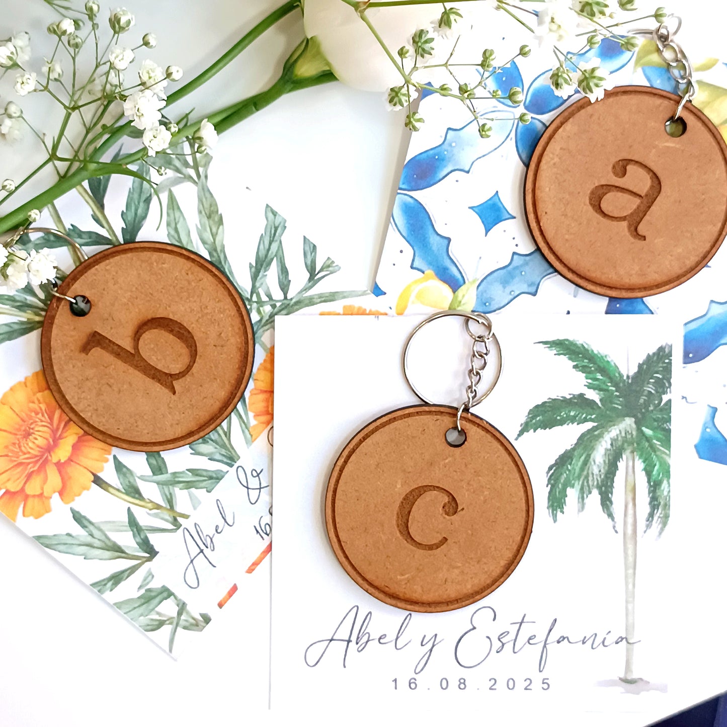 Llavero madera natural