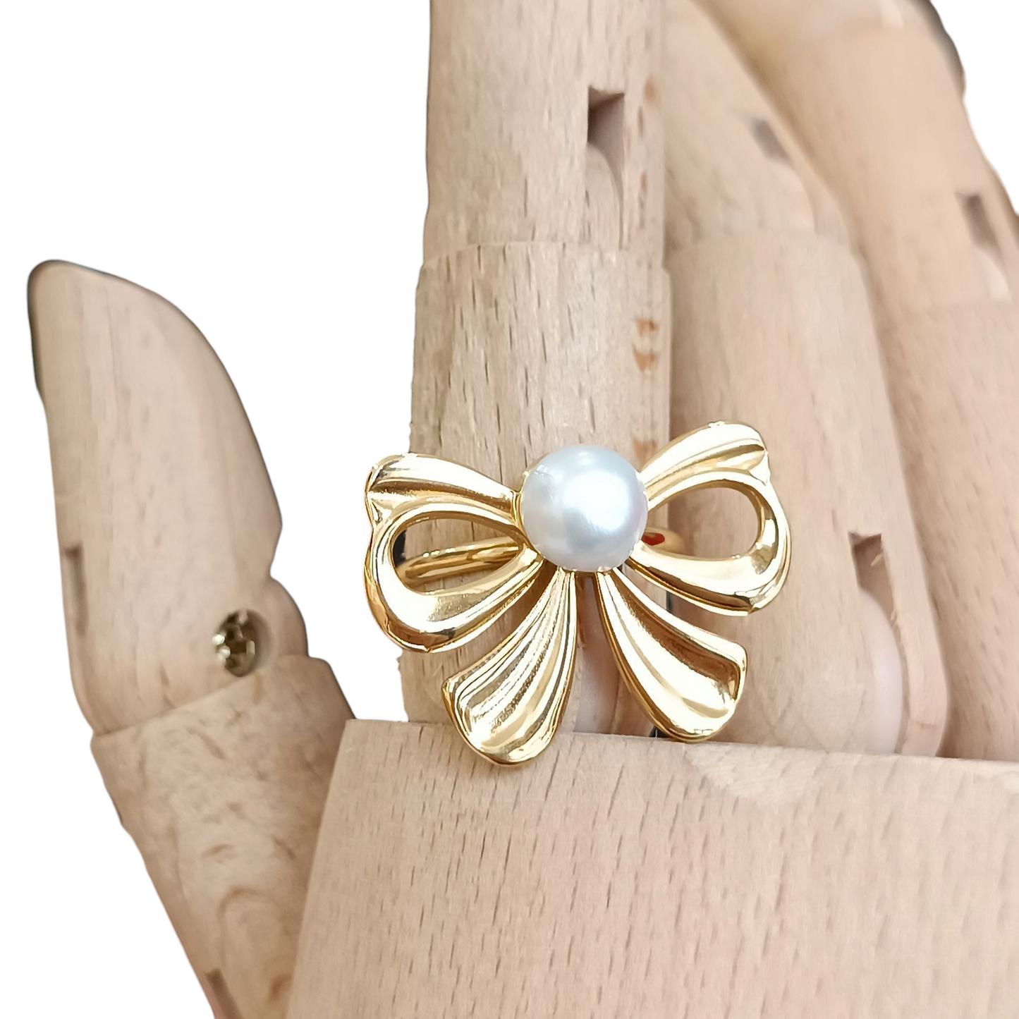 Anillo lazo y perla