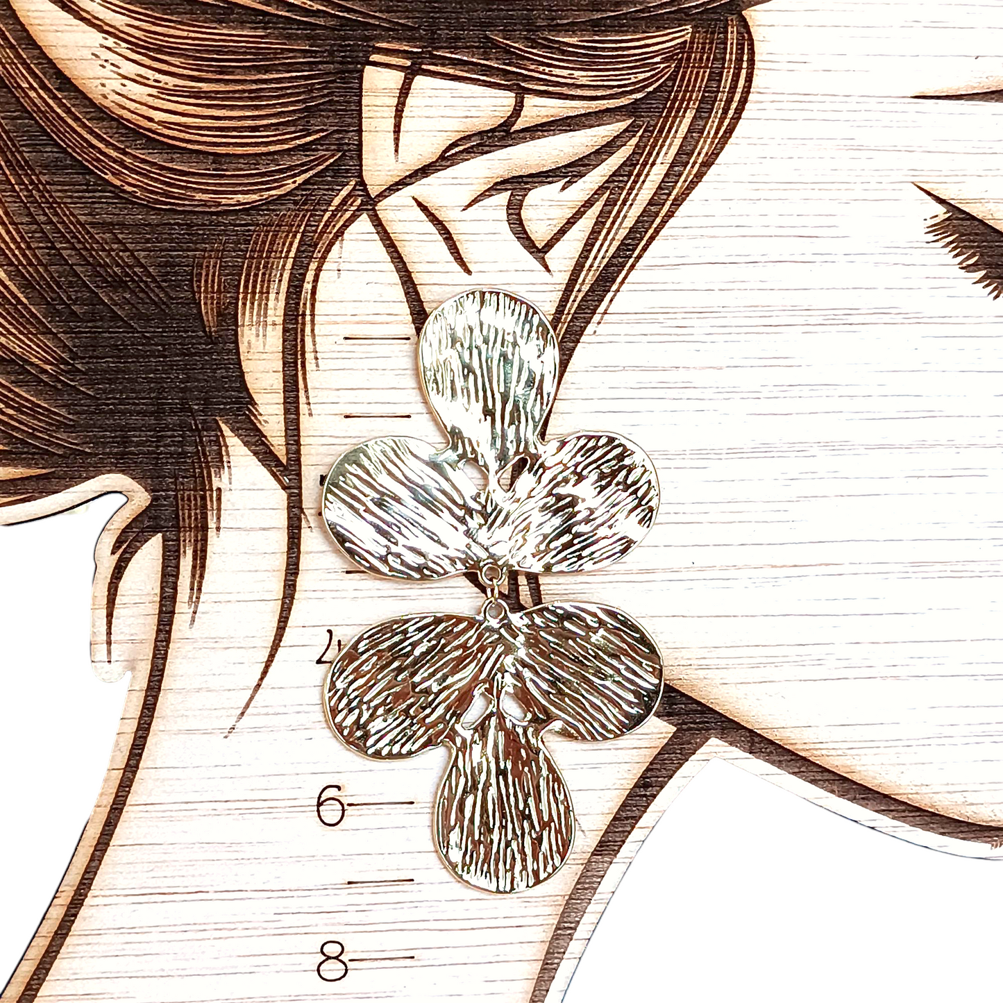 Pendientes Dorados flores grandes