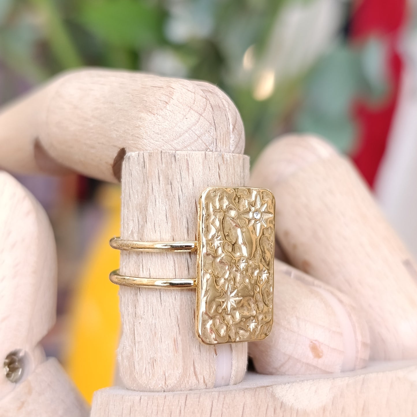 Anillo sello floreado
