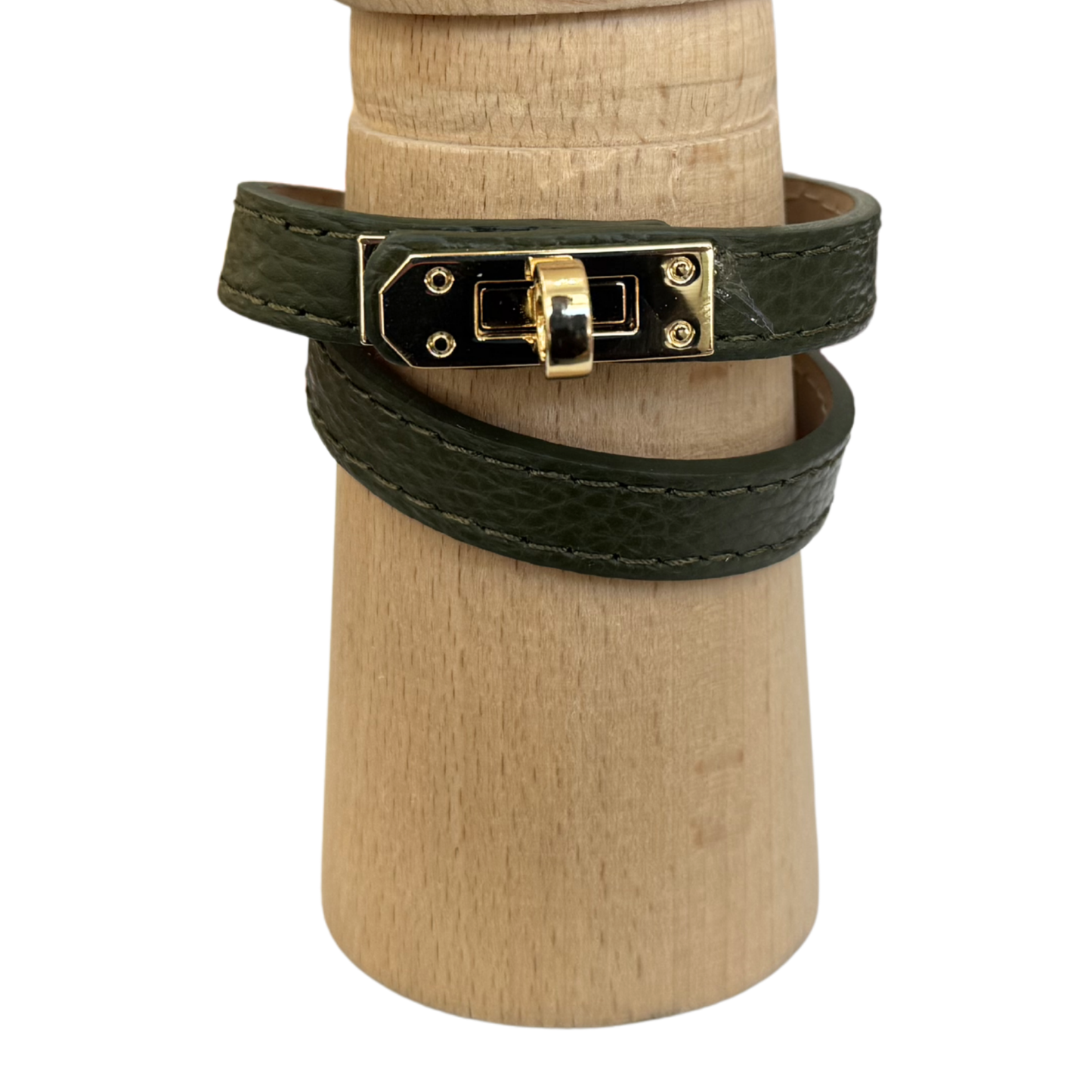 Pulsera piel cierre dorado