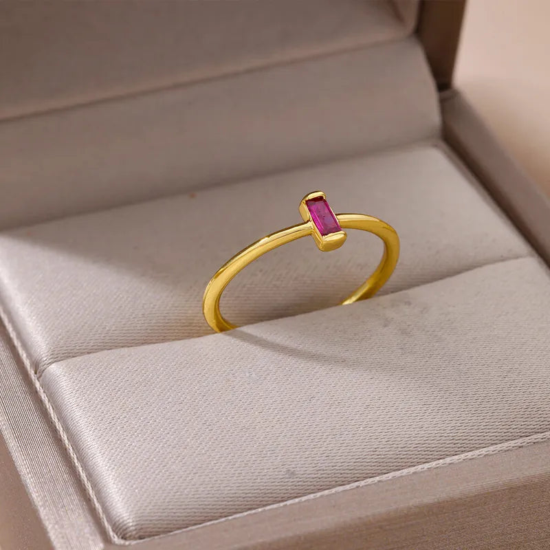 ANILLO FUCSIA RECTANGULAR