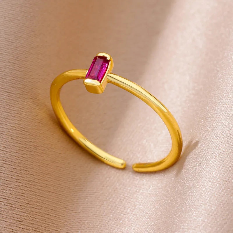 ANILLO FUCSIA RECTANGULAR