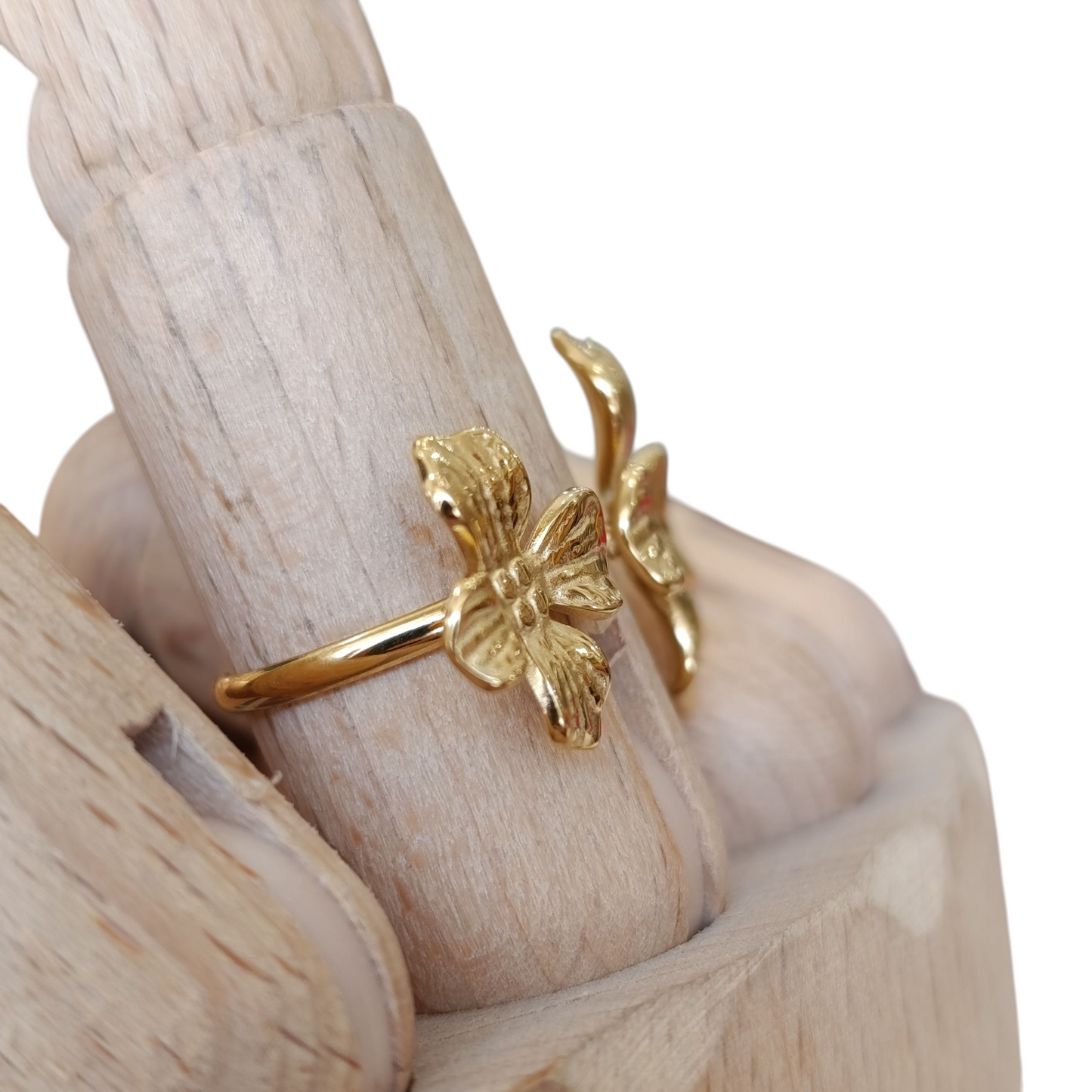 Anillo flor doble
