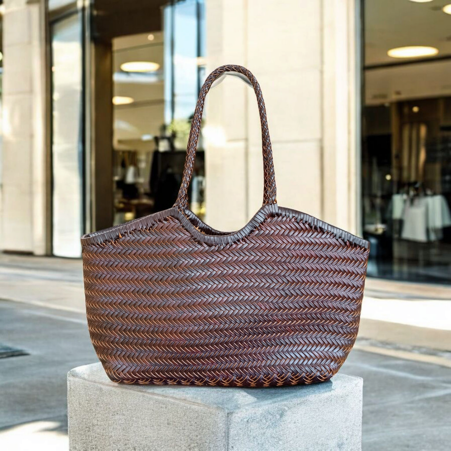 Bolso trenzado piel