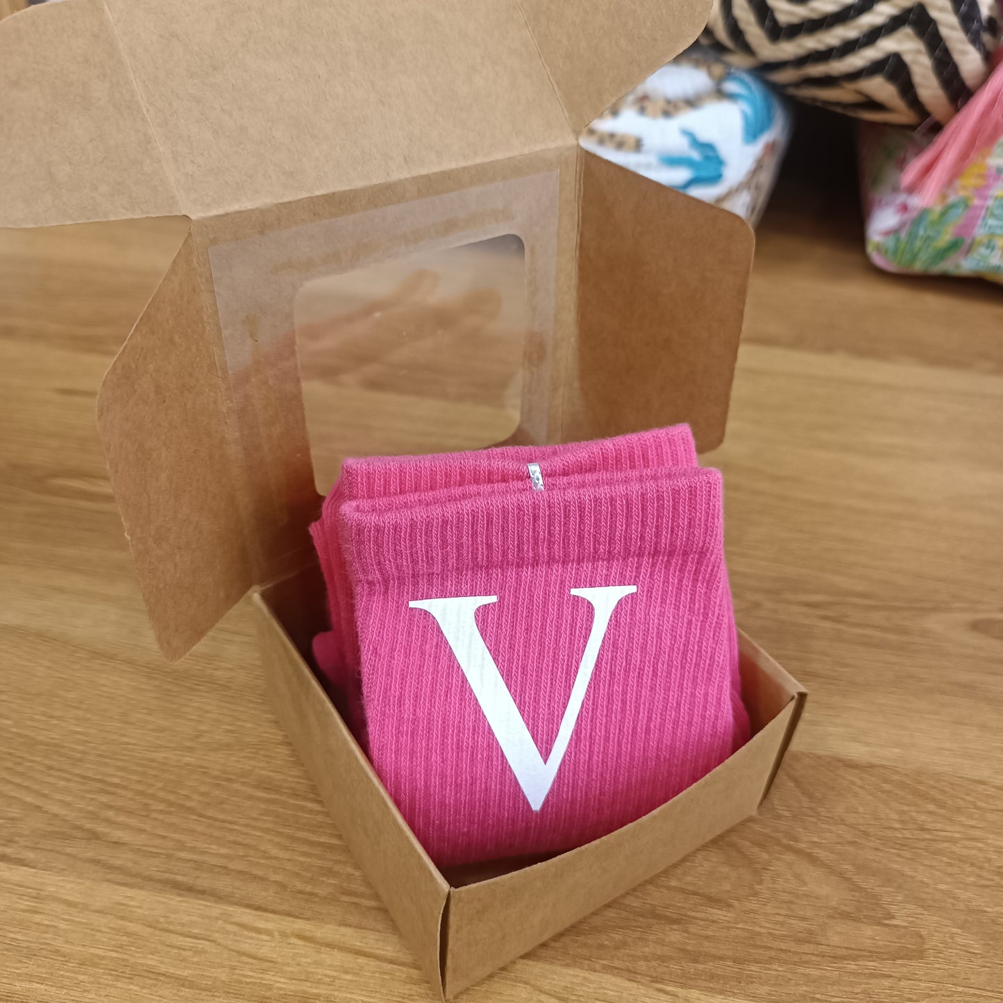 Calcetines personalizados con una inicial