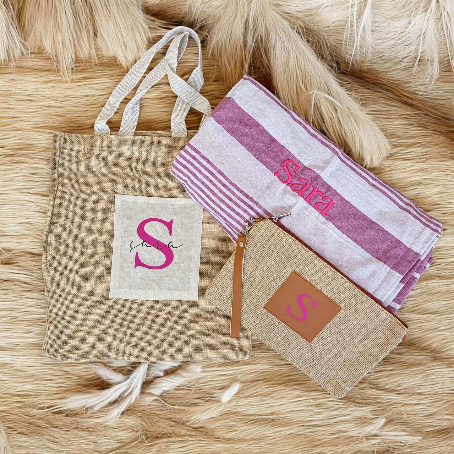 Conjunto bolsa + toalla + neceser
