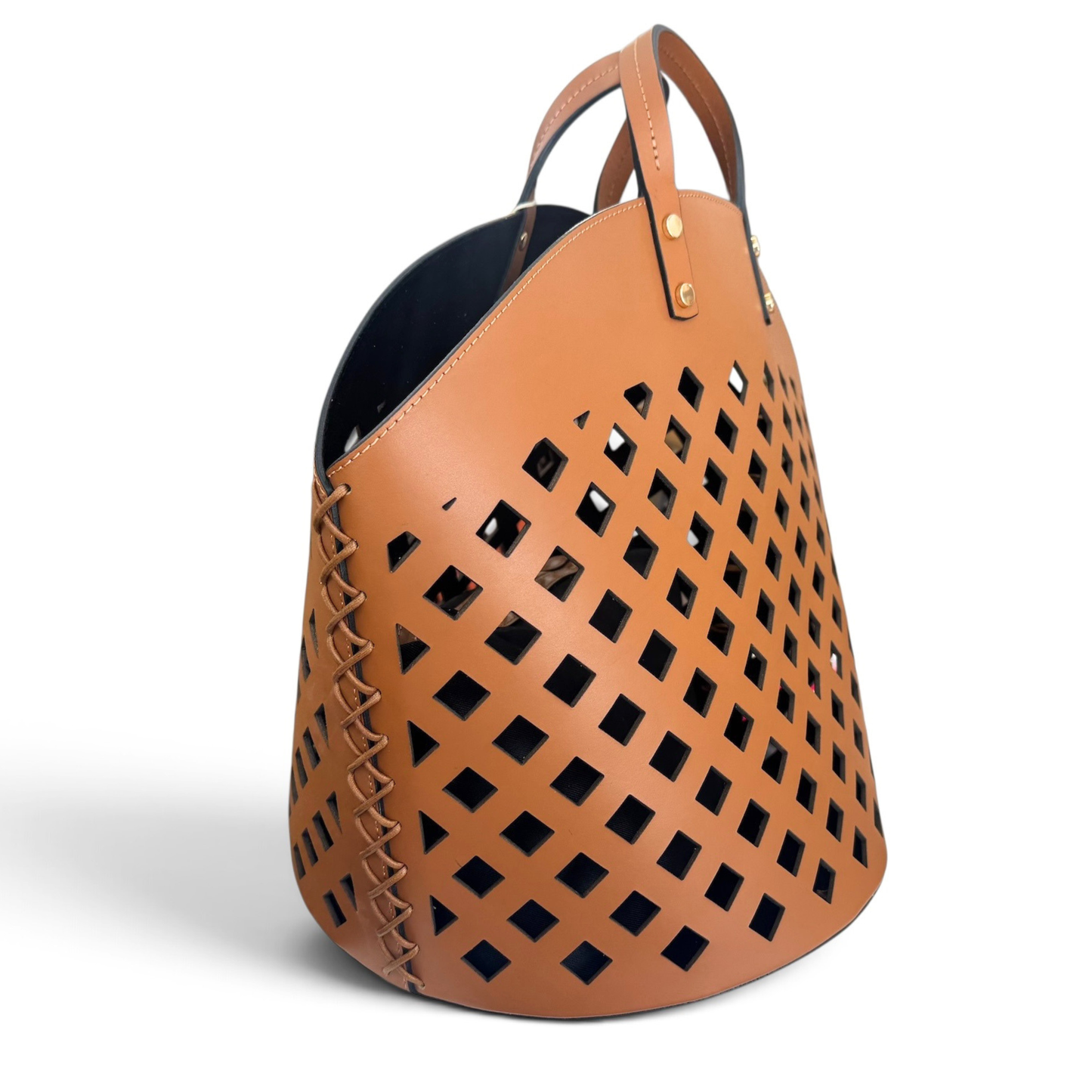 Bolso de piel calado