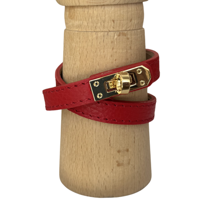 Pulsera piel cierre dorado