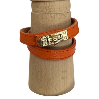 Pulsera piel cierre dorado
