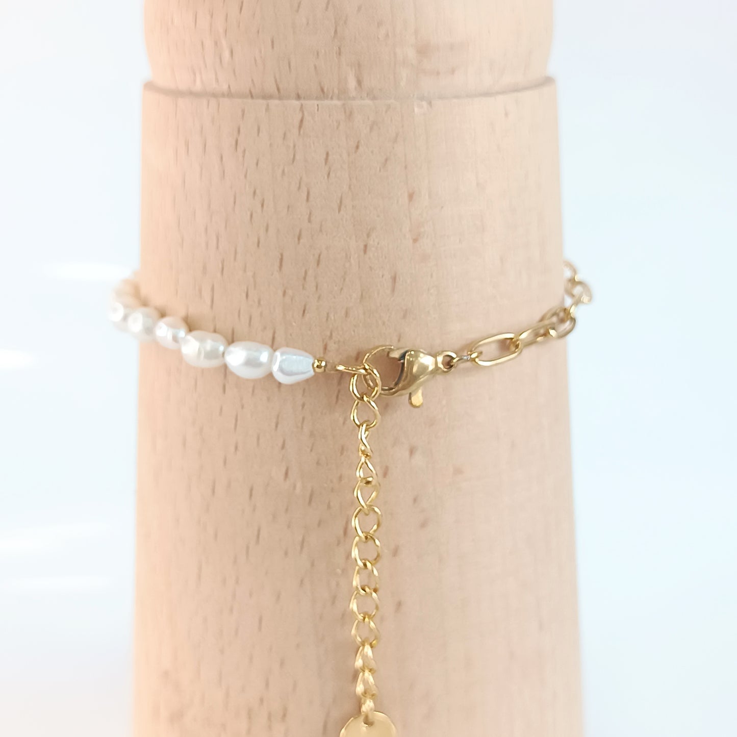 Pulsera Corazón y perlas