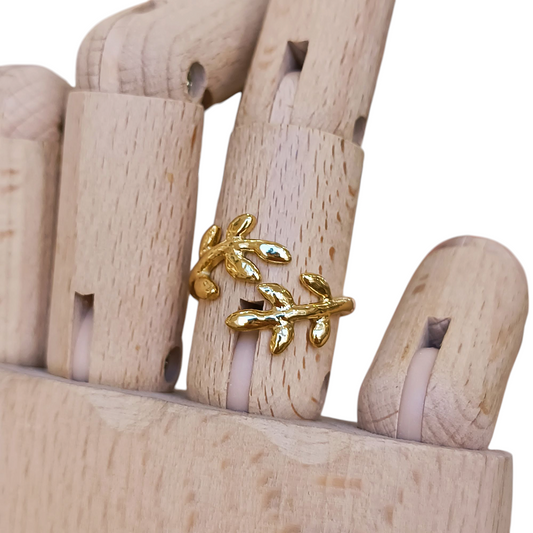 Anillo hojitas simple