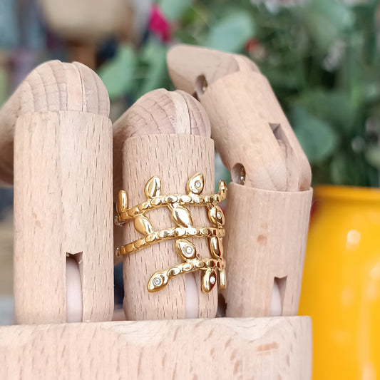 Anillo hojitas
