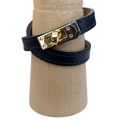 Pulsera piel cierre dorado