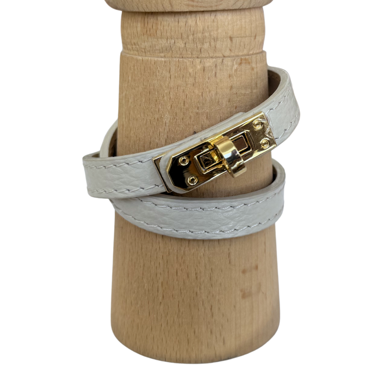 Pulsera piel cierre dorado