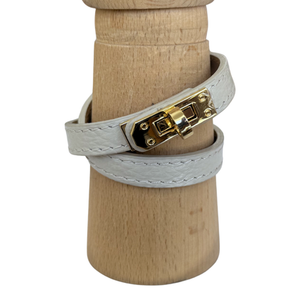 Pulsera piel cierre dorado