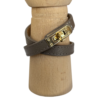 Pulsera piel cierre dorado