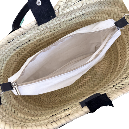 Cesta de piel con cierre