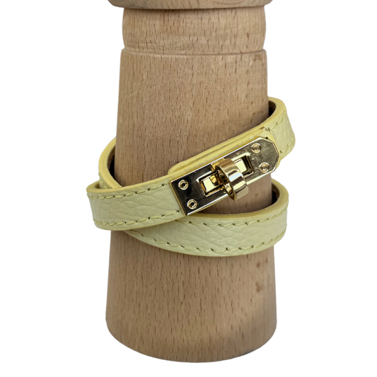 Pulsera piel cierre dorado