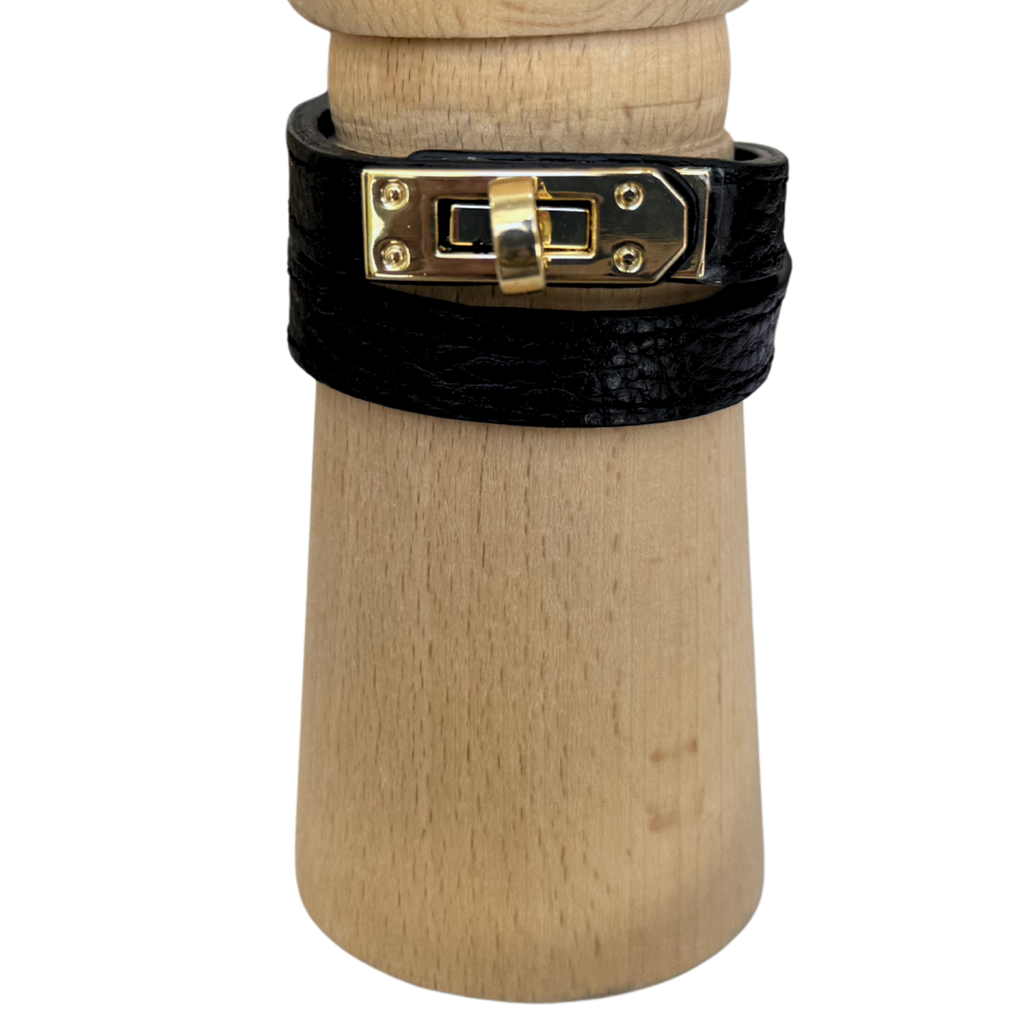 Pulsera piel cierre dorado