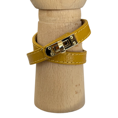 Pulsera piel cierre dorado