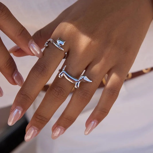 Anillo Téckel o gatito - Plata