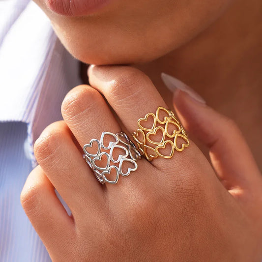 Anillo corazón al cubo