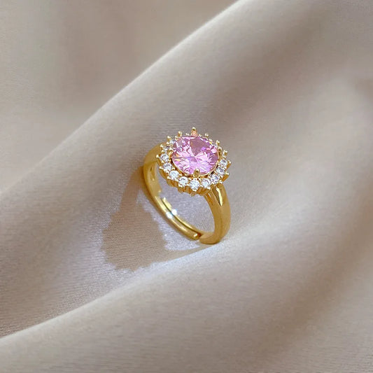 Anillo flor rosa