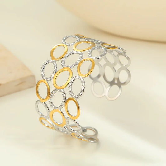 Brazalete Dorado y plateado con redondeles