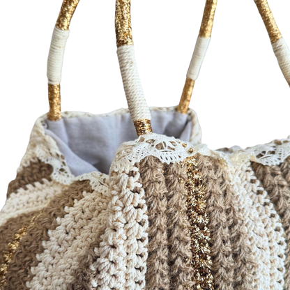 Bolso rafia y yute