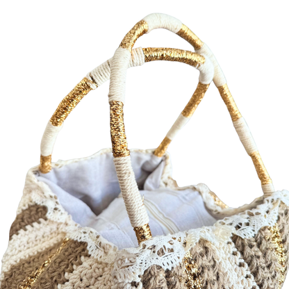 Bolso rafia y yute