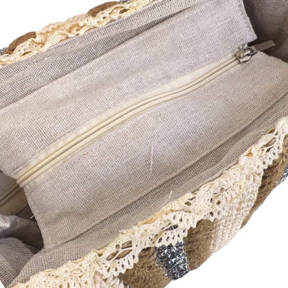 Bolso rafia y yute